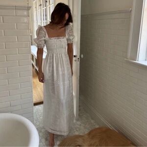 Caroline Constas White Patchwork Organza Dress